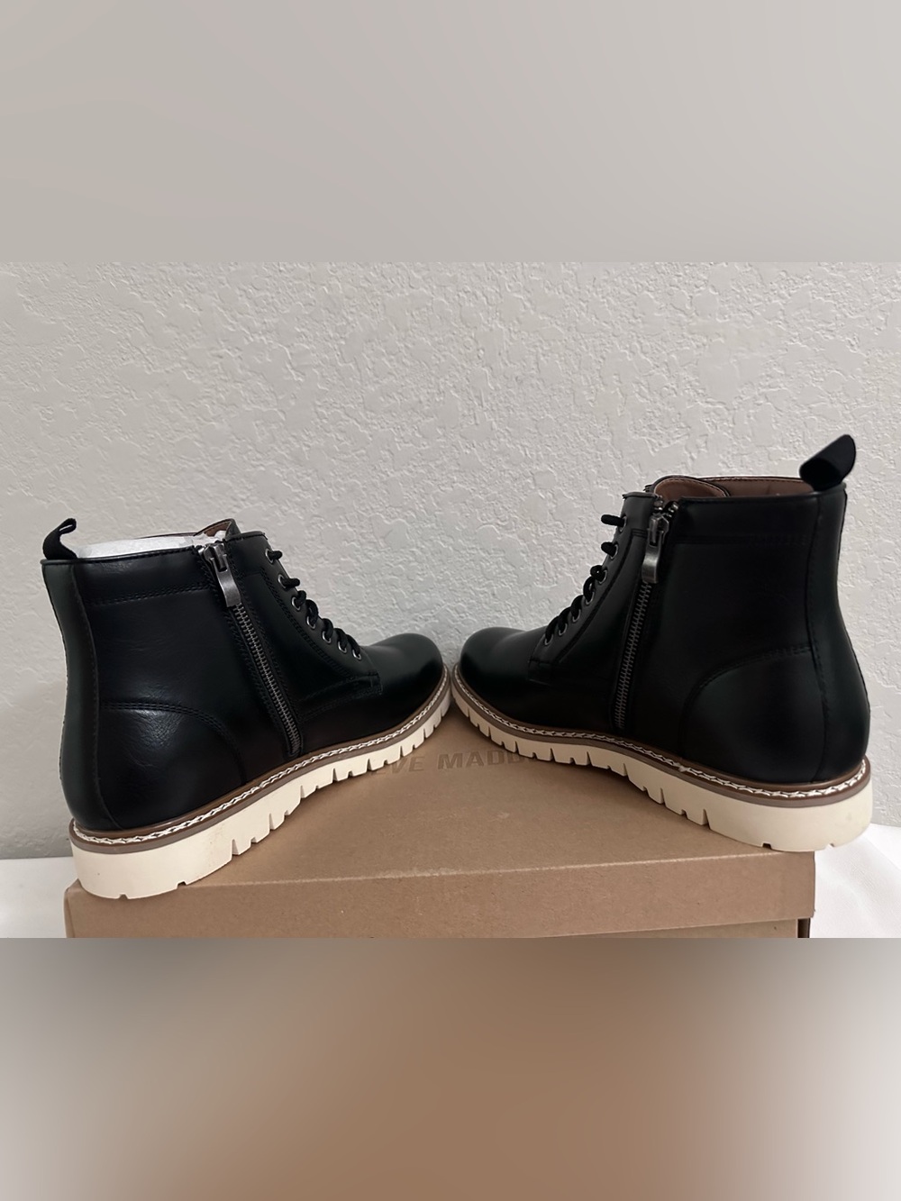 Steve Madden Men's P-Broome Chukka Ankle Boots Lace-Up Size 10.5 Black - Picture 5 of 11